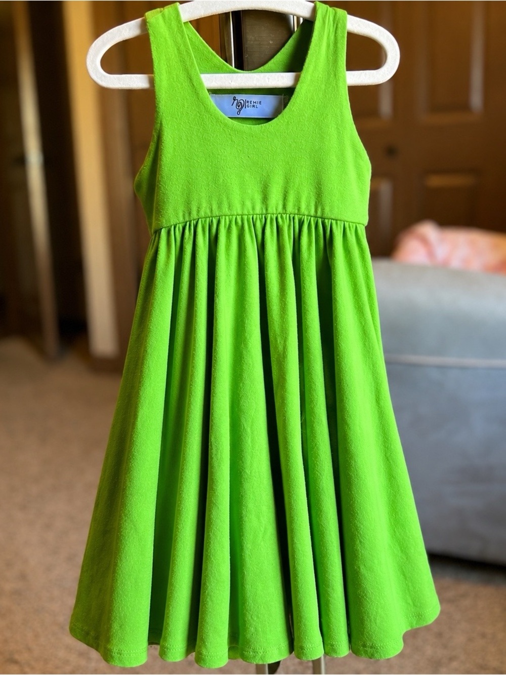 Remie Girl Green Twirl Dress Size 3 Tinker Bell Princess Tiana Vibes